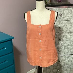 Christian Siriano Peach Button-Up Blouse